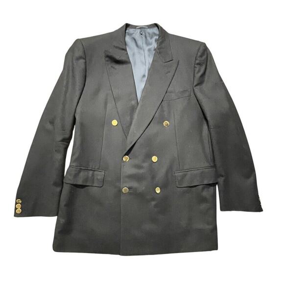 Gieves & Hawkes Blazer Mens 42 R Navy Blue Double Breast Gold Buttons Savile Row - Picture 2 of 8